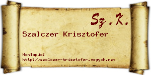 Szalczer Krisztofer névjegykártya