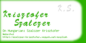 krisztofer szalczer business card